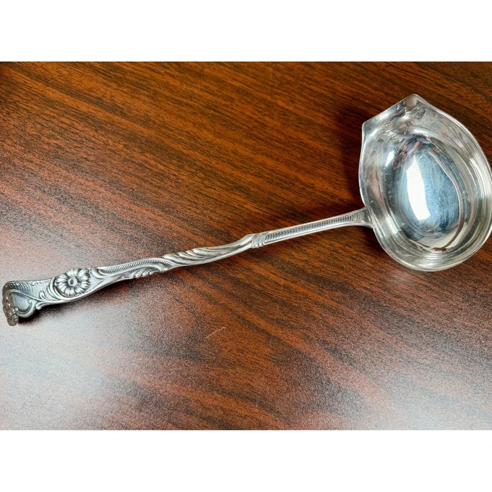 Vintage Sweden Extra Primans ALP Silverplate Gravy Sauce Ladle Floral Ornate
